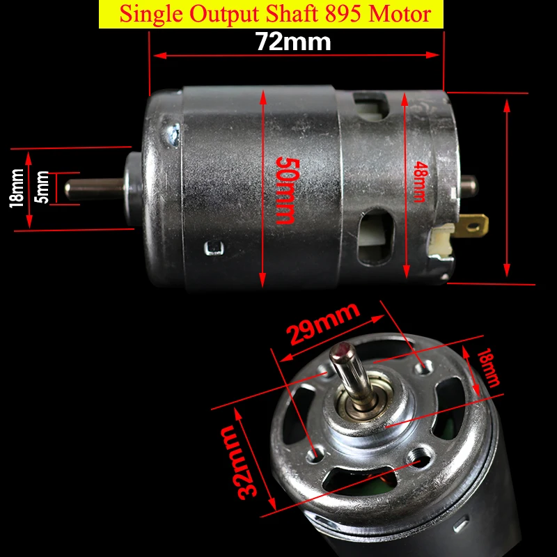 DC 895 Motor Electric Drill with B10 B12 Chuck 368W 12000rpm 12V-24V Large Torque Brush Motor