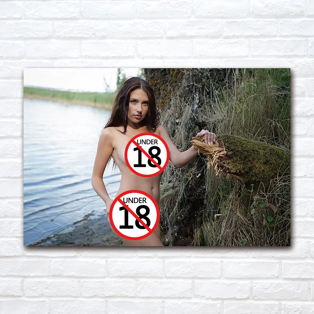 Póster de belleza Sexy con foto de chica morena desnuda, sin marco, arte de pared, pinturas en lienzo, impresiones para decoración del hogar, dormitorio y baño