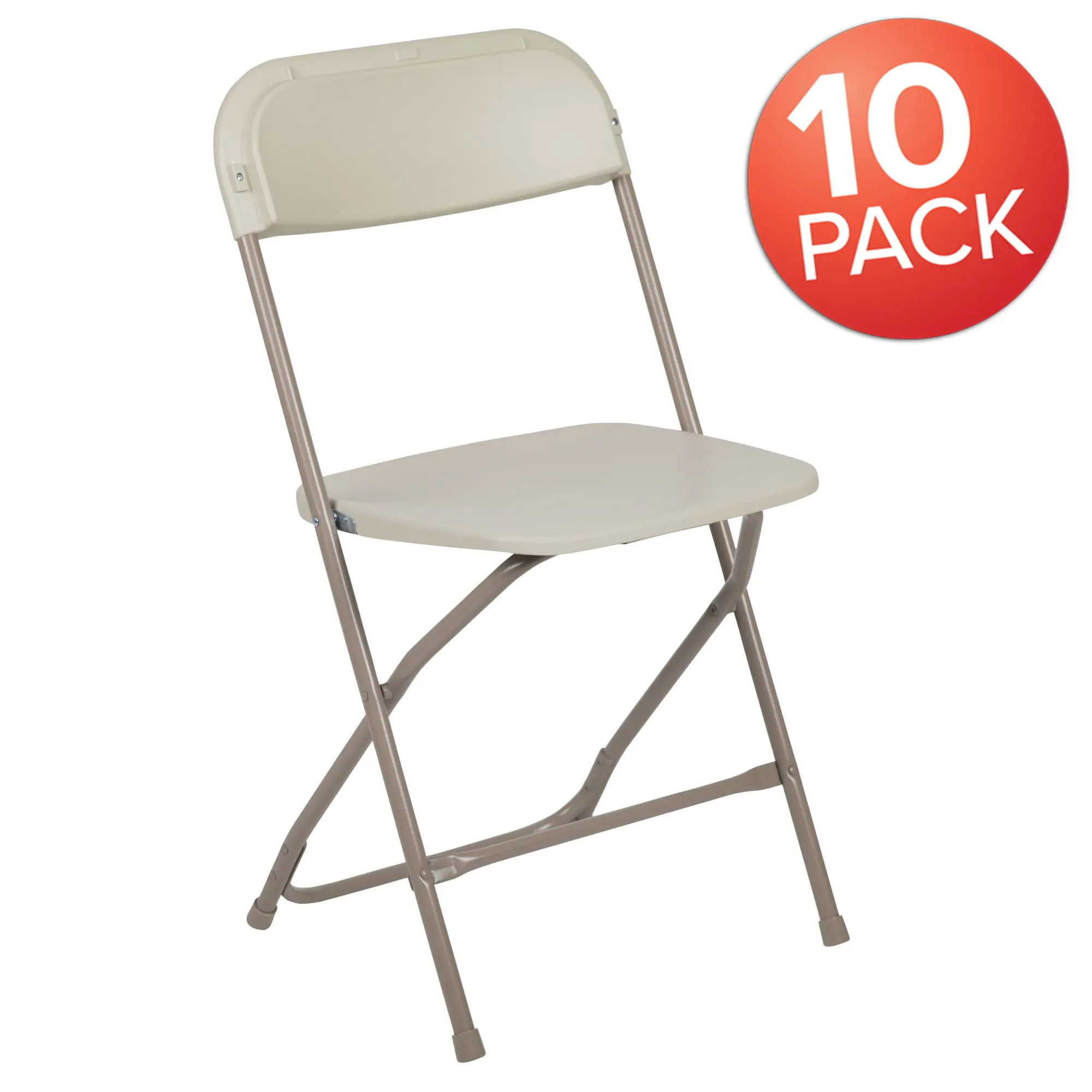 10 or 5 Pack Premium Plastic Folding Chair for Wedding Commercial Events White 650Lbs Capacity Stackable Folding Chairs