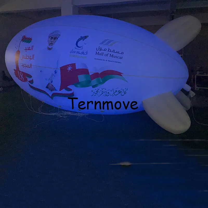 Iluminação inflável Publicidade Blimp/Aredão/Zepplin pvc led blimp para publicidade balão de ar inflável com luz led