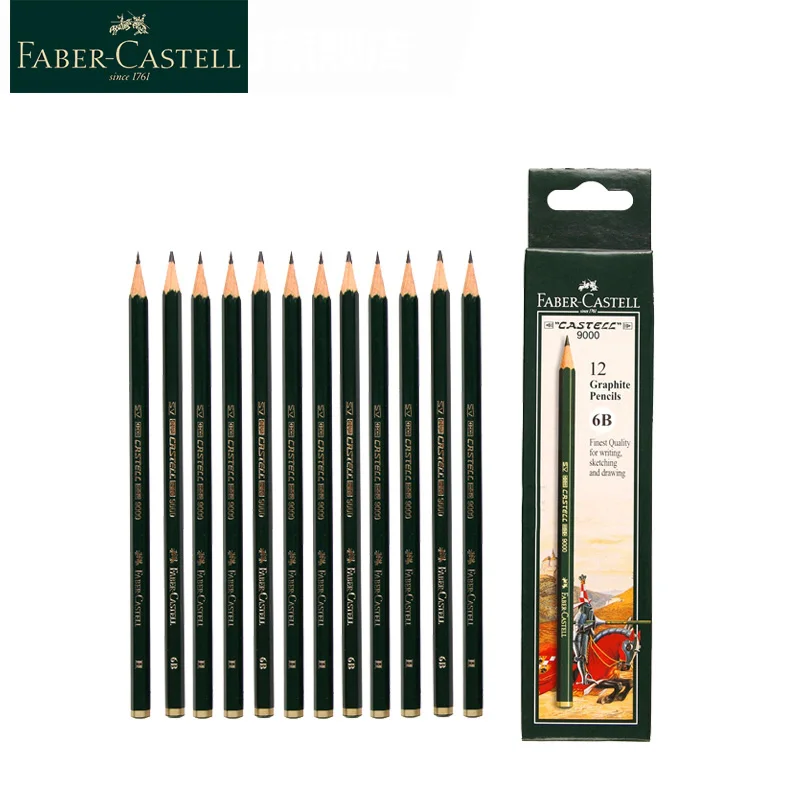 Imagem -05 - Faber Castell-lápis de Desenho de Grafite 9000 Art Esboço de Sombreamento Design de Chumbo Preto 12 Pcs