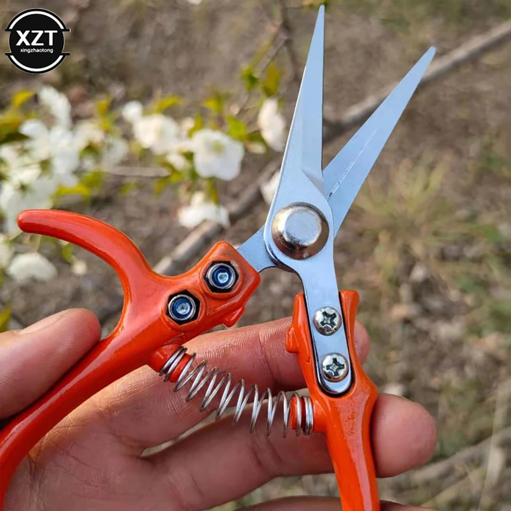 Safety Garden Scissors Multi-function Garden Scissors Labor-saving Stainless Steel Spring Gardening Pruning Shear