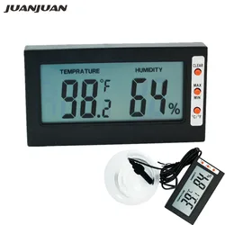 Temperature Humidity Gauge Indoor/Outdoor Digital LCD Thermometer Hygrometer Meter Wired External Sensor Tester