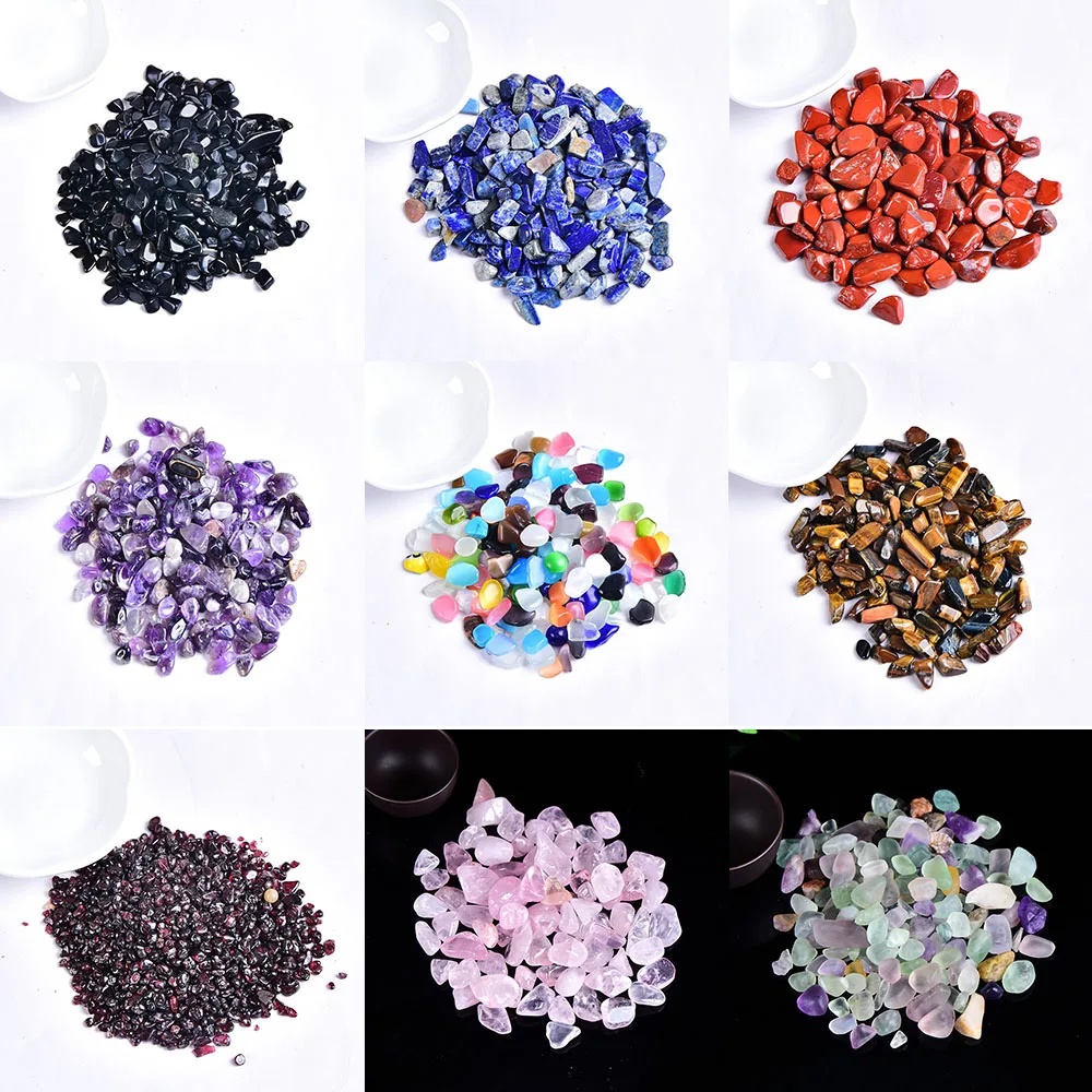 50g 100g espécimen de grava de cristal Natural, cuarzo rosa, amatista, decoración del hogar colorida para acuario, energía curativa, piedra Mineral