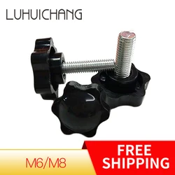 luchang M8 x 50mm 32# Thread Replacement Star Hand Knob Bakelite Hand Tighten Screw Tightening Screw Black Head diameter 32mm