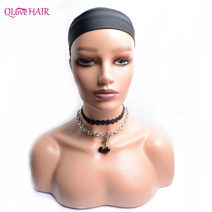 High quality Swiss adjustable elastic band wig making wig 1 piece of sale hair accessories wholesale ice silk black headband wig