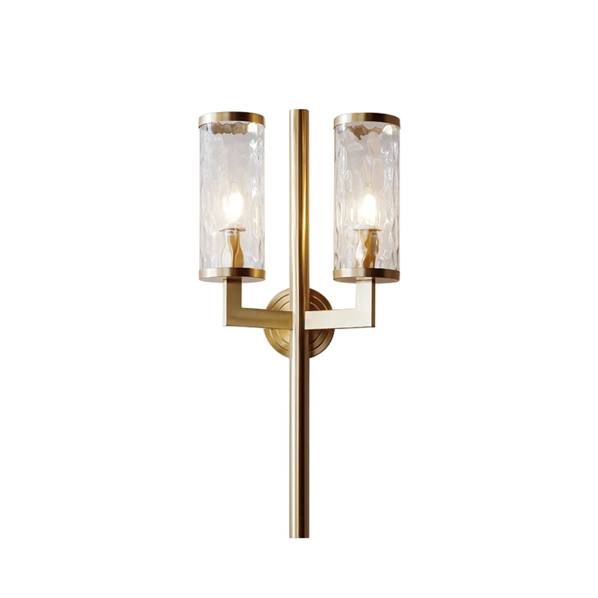 Imagem -02 - Luminária de Parede com Suporte Trident Estilo Nórdico para Quarto Corredores e Vidro de Cobre Luzes de Decoração de Luxo para Sala de Estar