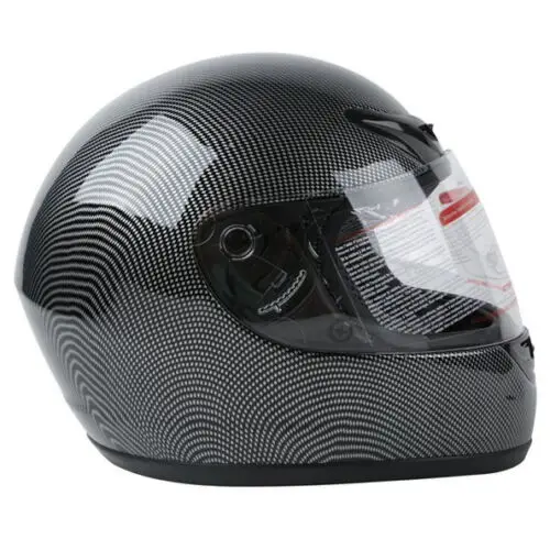 

DOT APPROVED Adult Carbon Fiber Flip Up Full Face Motorcycle Helmet Street Bike S~XXL