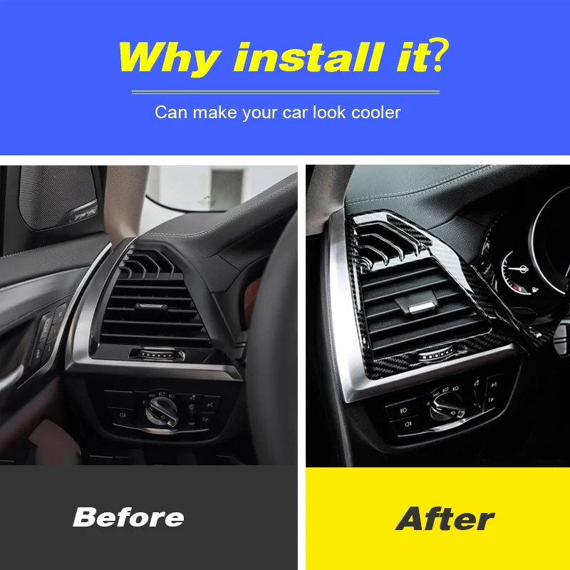 Vtear الجبهة منفذ الهواء غطاء الملحقات الداخلية التفاصيل الديكور تقليم لوحة سيارة أجزاء ملصقات السيارات لسيارات BMW X3 G01 2021 #2