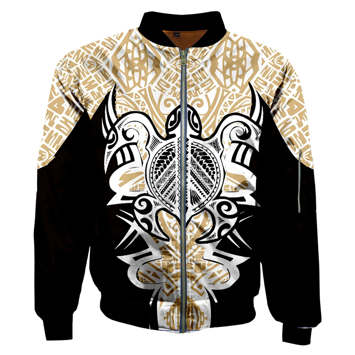 

Men Women Winter Bomber Jackets Polynesian Turtle Tattoo 3D Printed Autumn Zipper Flight Jacket Casual Unisex Harajuku Coat 01