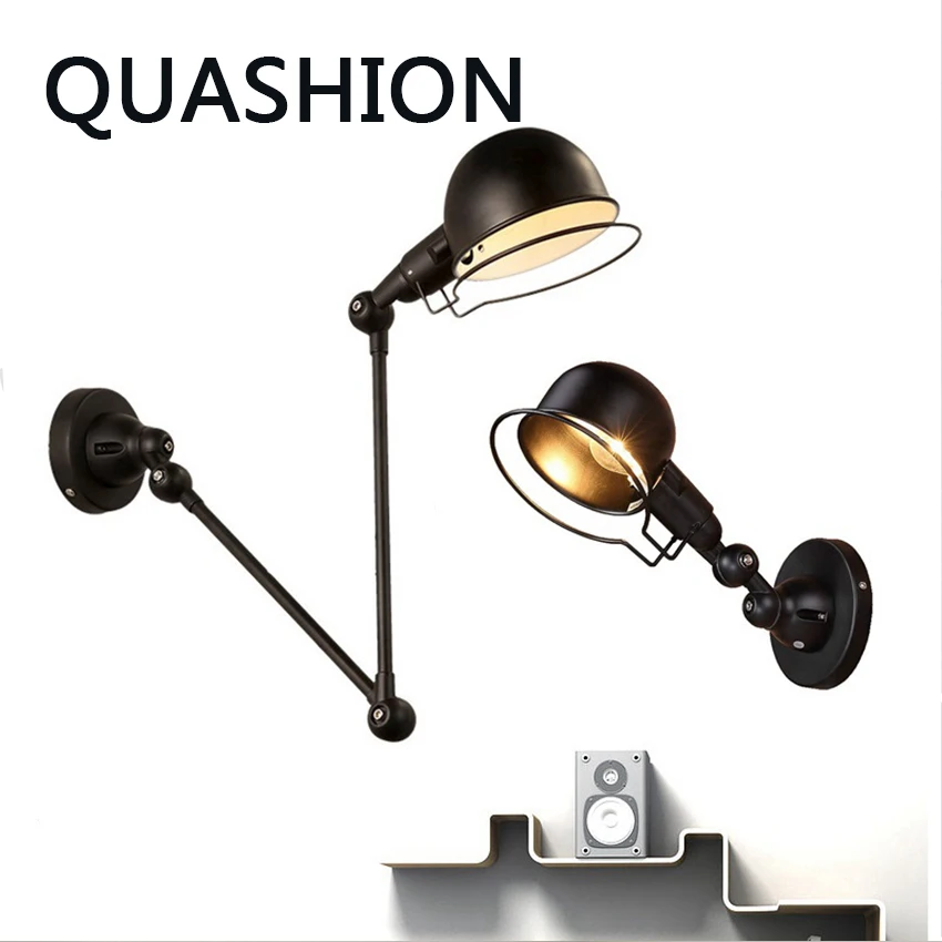 LED Wall Lamp Loft Retro Adjustable Wall Lights to Restaurant Bar Home Decors Lighting Fixtures Bedroom Bedside Reading Lamps