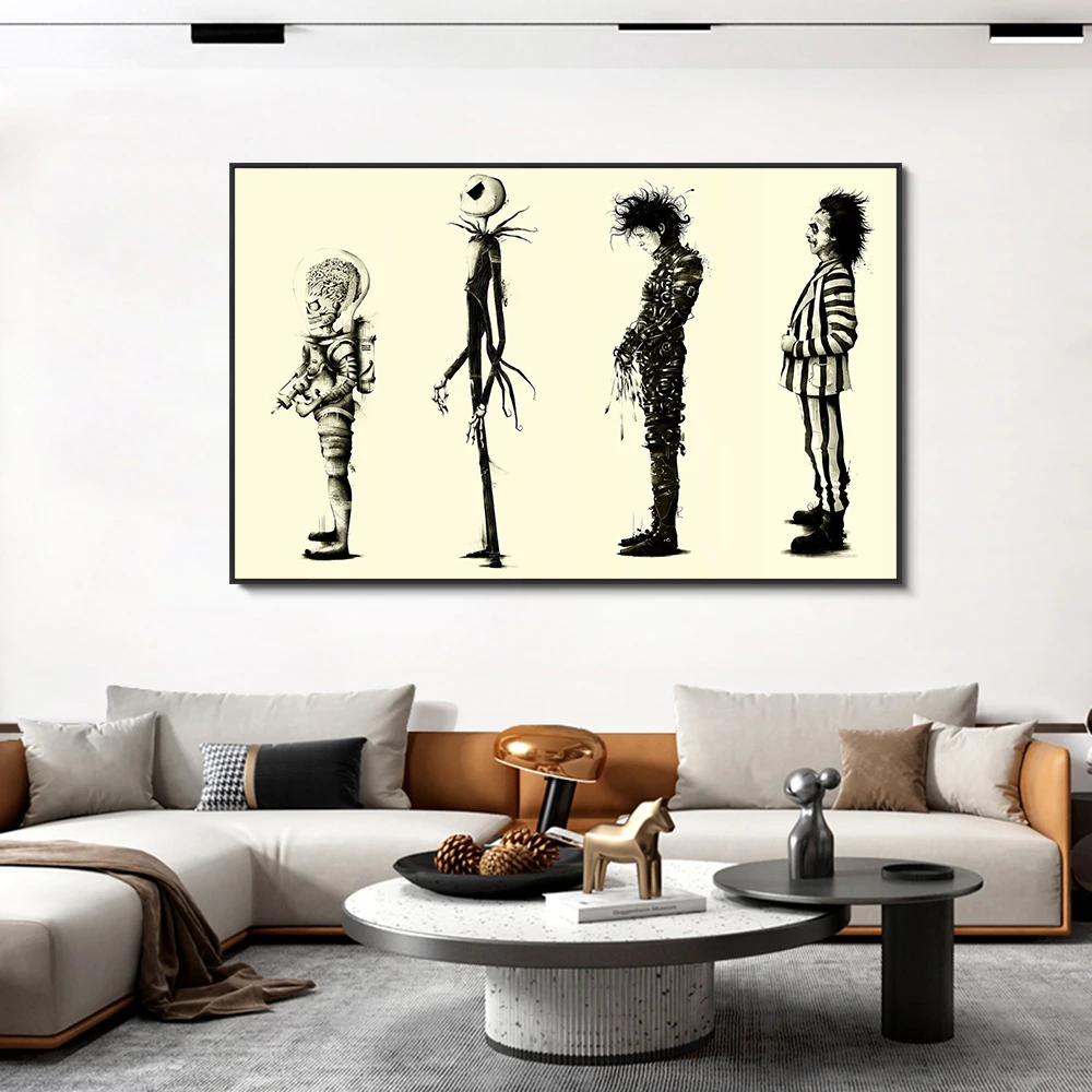 Edward-Scissorhands Movie Poster Canvas Painting Home Decor Tim-Burton Movie Pictures Canvas Print Wall Art Decor hogar moderno