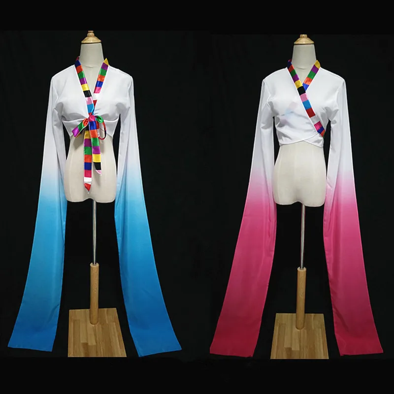 classic long silk sleeve chinese yangko dance Tops costumes fairy shaking clothing traditional Chinese operas dancer performance