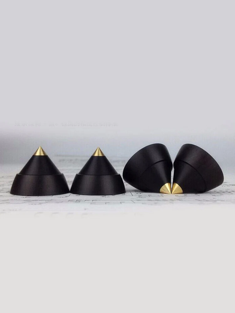 4Pair 23mm*19mm Ebony Tube Amp Speaker Amplifier CD HIFI Shock Spikes DIY Amplifier Wood Feet Spikes Self-Adhesive