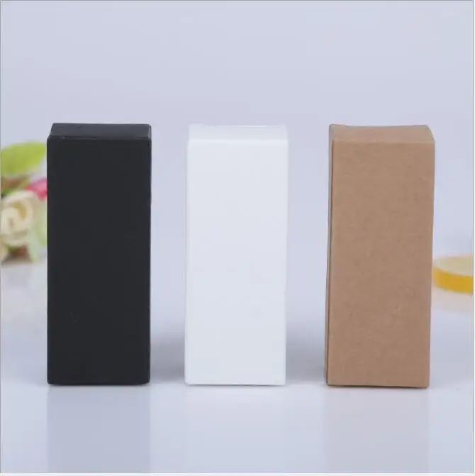 Multi Size Kraft Paper Tube Box, Small Rectangle Lipstick Box, Gift Packaging Bottle, Cosmetic Gift Box, White Black, 100Pcs