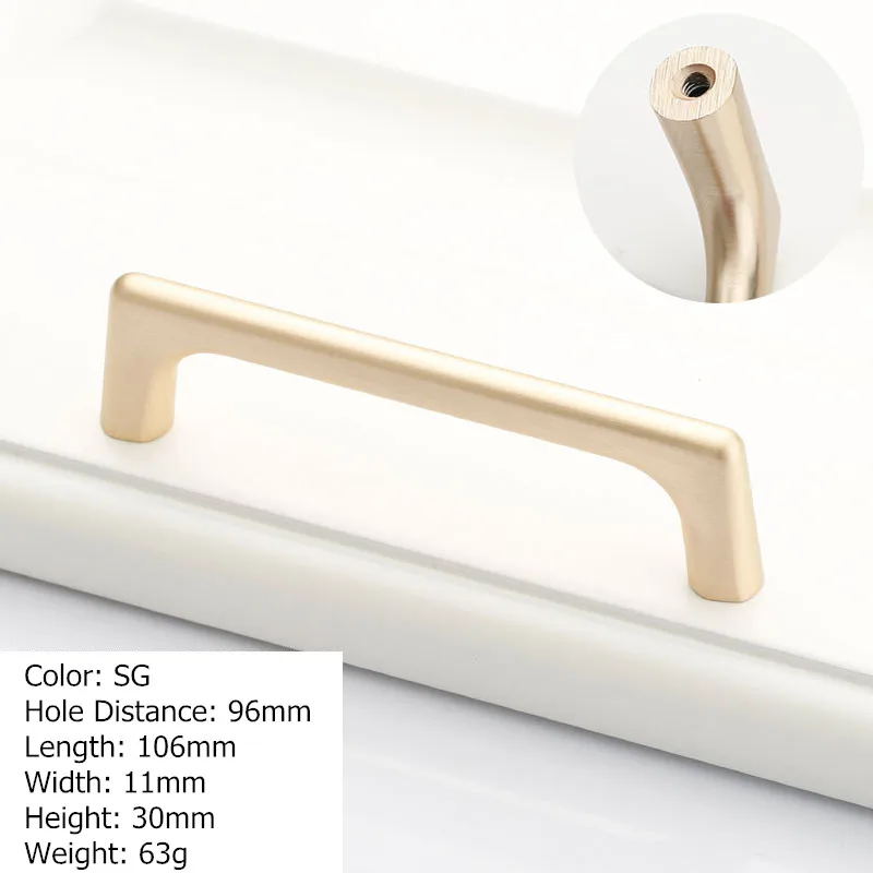 Goldene Möbel-Türgriffe, schwarze Küchenschrank-Schubladenknöpfe, Zinklegierung, Schrankgriffe, Hardware