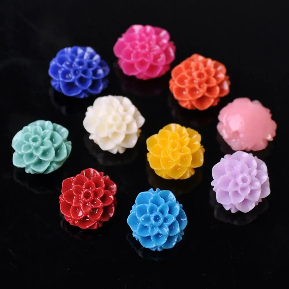 Random Mixed Round Flower Shape 10mm 12mm Artificial Coral Loose Beads For DIY Crafts Earring Jewelry Making Findings