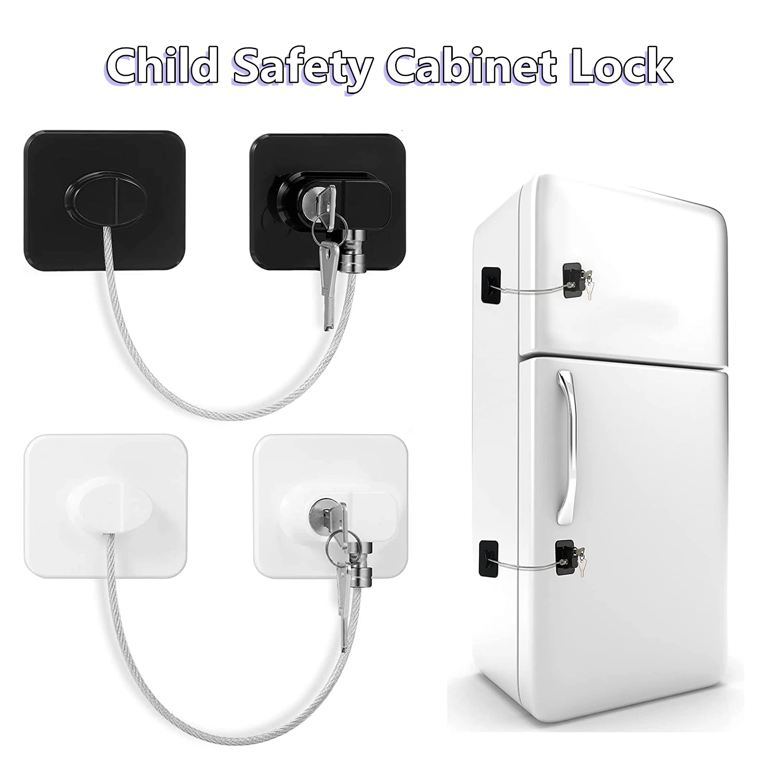 Cerraduras de gabinete de seguridad infantil, cerraduras de puerta corrediza de armario, cerradura de refrigerador de seguridad para bebés con llaves o cerradura codificada, 1PC