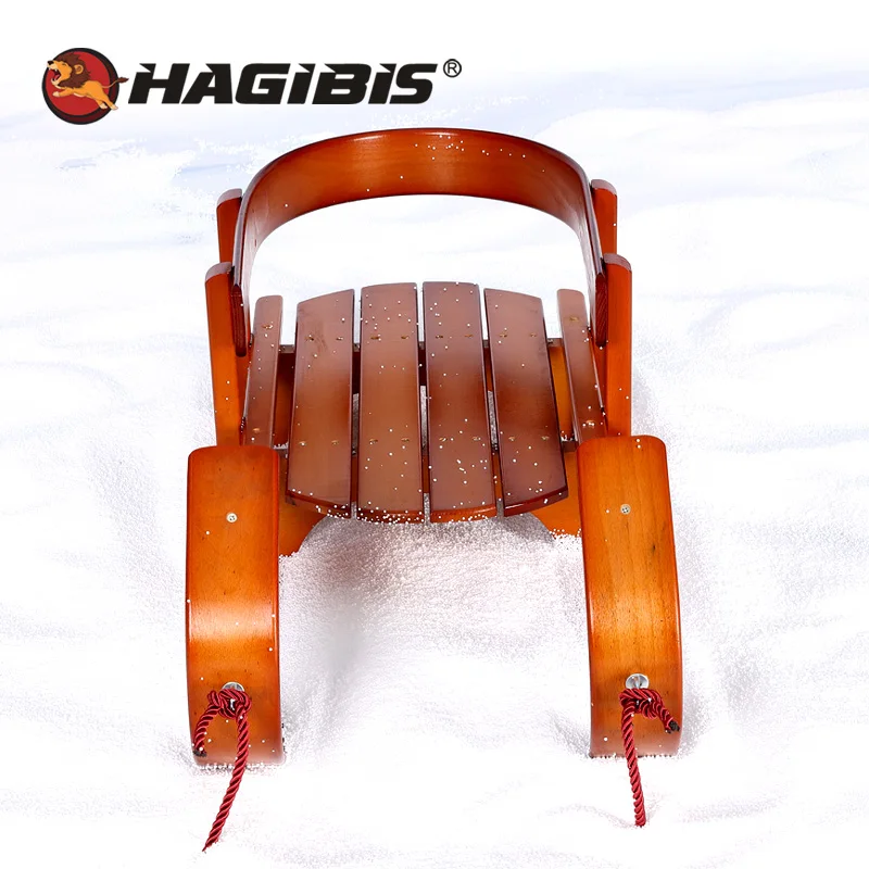 HAGIBIS Wood Child Sled, Kids Beech Sledge Skating Board, Winter Outdoor Sport Sled, Snow Sledge, Slittino Neve