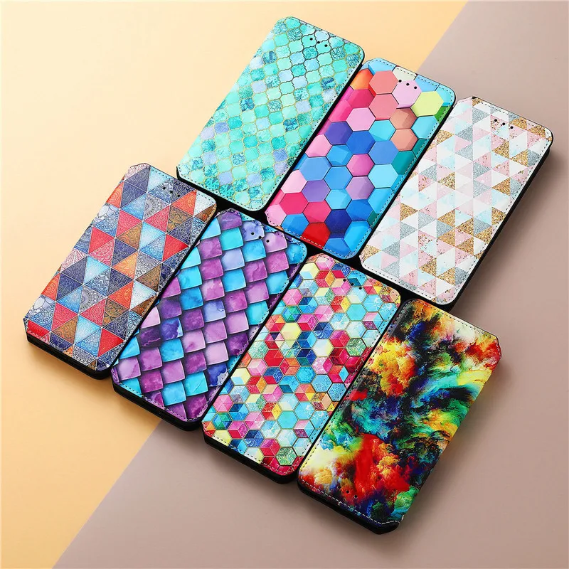 Fashion Colorful Case for Xiaomi Redmi Note 10 10S 9 S 9T 9A 9C 8T 8 8A 7 7A Xiaomi POCO X3 NFC F3 GT M3 Pro Wallet Leather Etui