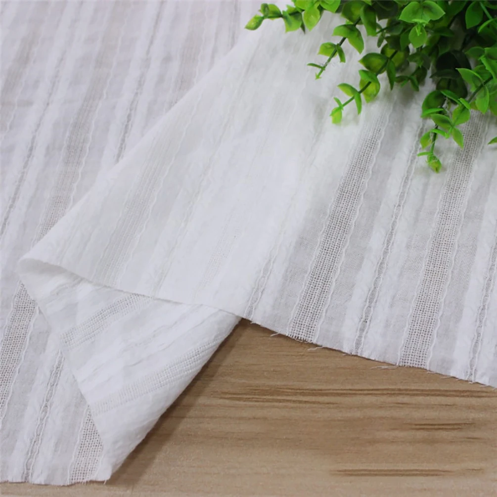 Thin Material Pure Cotton Jacquard Fabric For Woman Shirt Dress Sewing DIY Home Textile 45*140cm