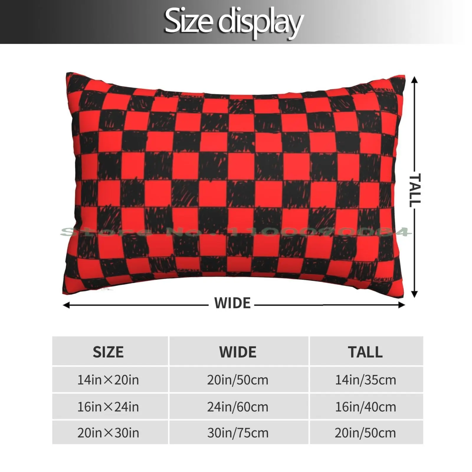 Red Doodle Checkerboard Pillow Case 20x30 50*75 Sofa Bedroom 1 Motivational Funny Self Improvement Black White Im Done Rules