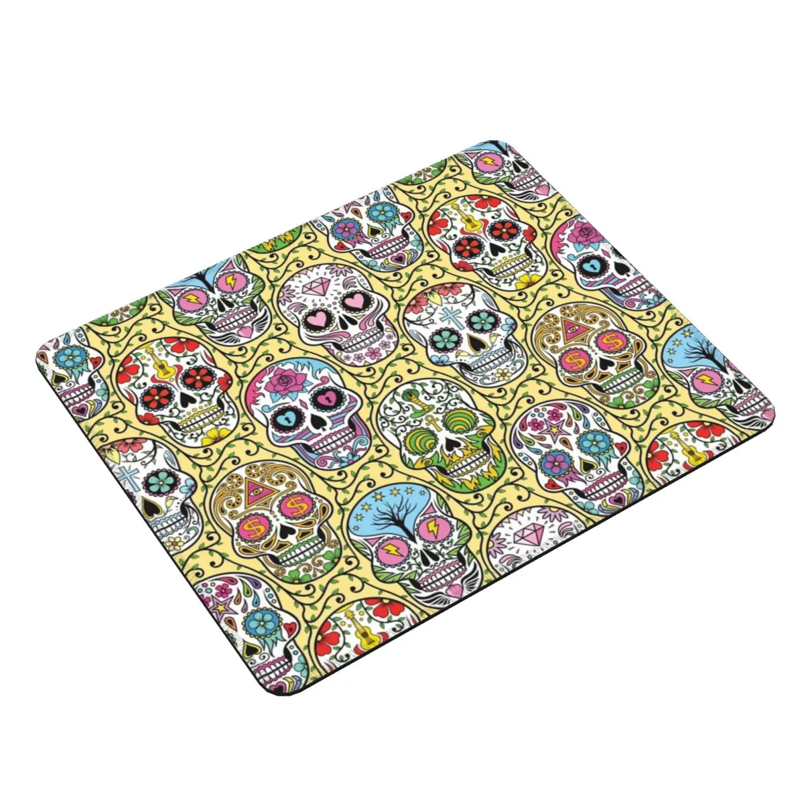 Sugar Skull Mexican Yellow Mouse Pad 100 Sugar Skull Mexican Mexico Day Of The Dead Dead Skulls