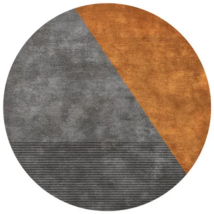 Circular Geometry Creative Carpet, Living Room, Solid Color, Bedroom Floor, Non-Slip Mat