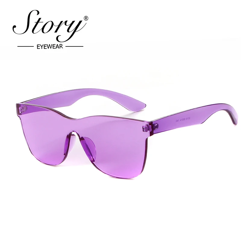 

STORY 2018 Fashion Rimless Vintage Square Mirror Sunglasses Women Luxury Brand Original Design Transparent Sun Glasses For Men