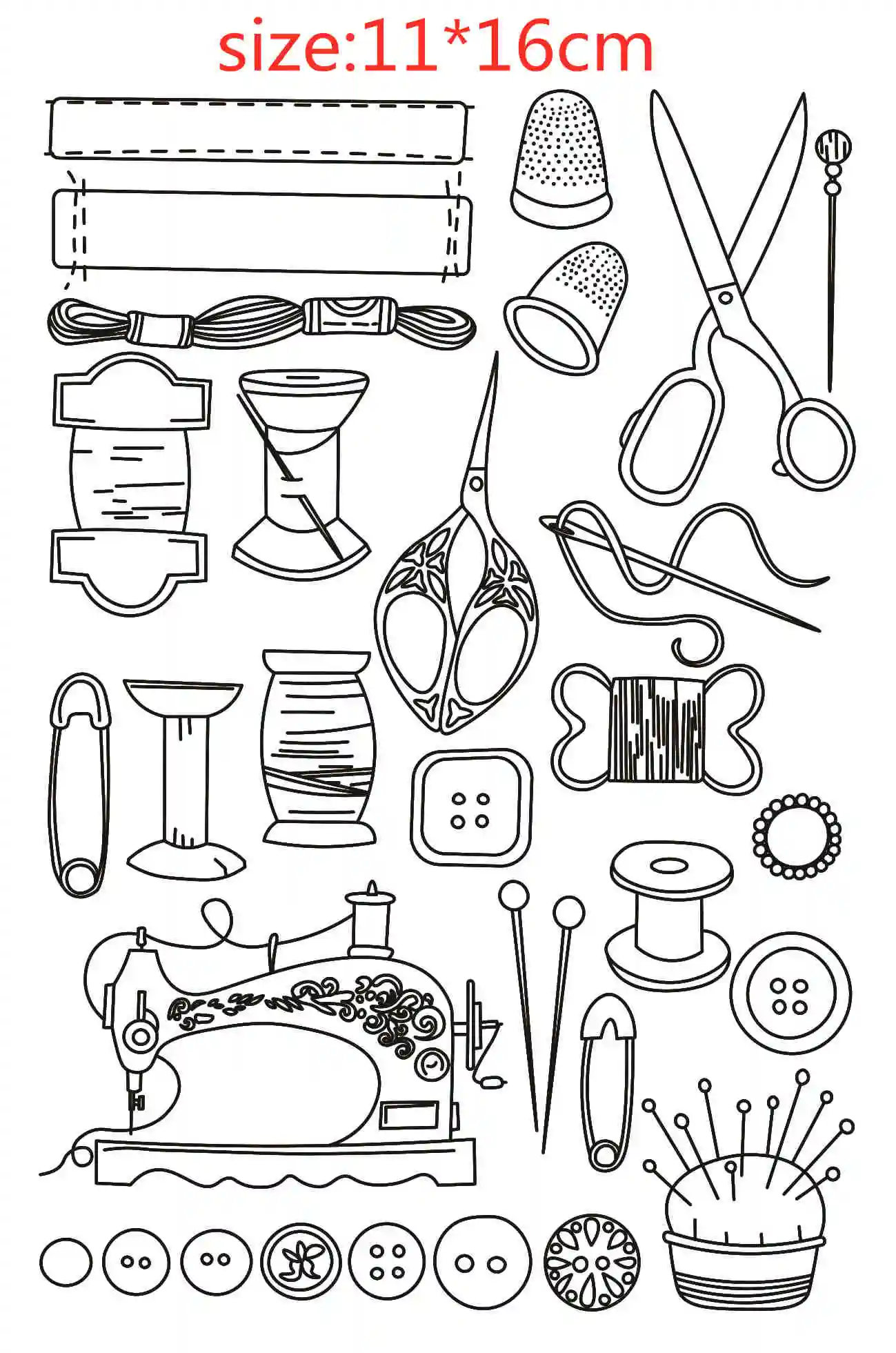 Sew Scissors Transparent Clear Silicone Stamp/Seal For DIY Scrapbooking/photo Album Decorative Clear Stamp tampons Lace