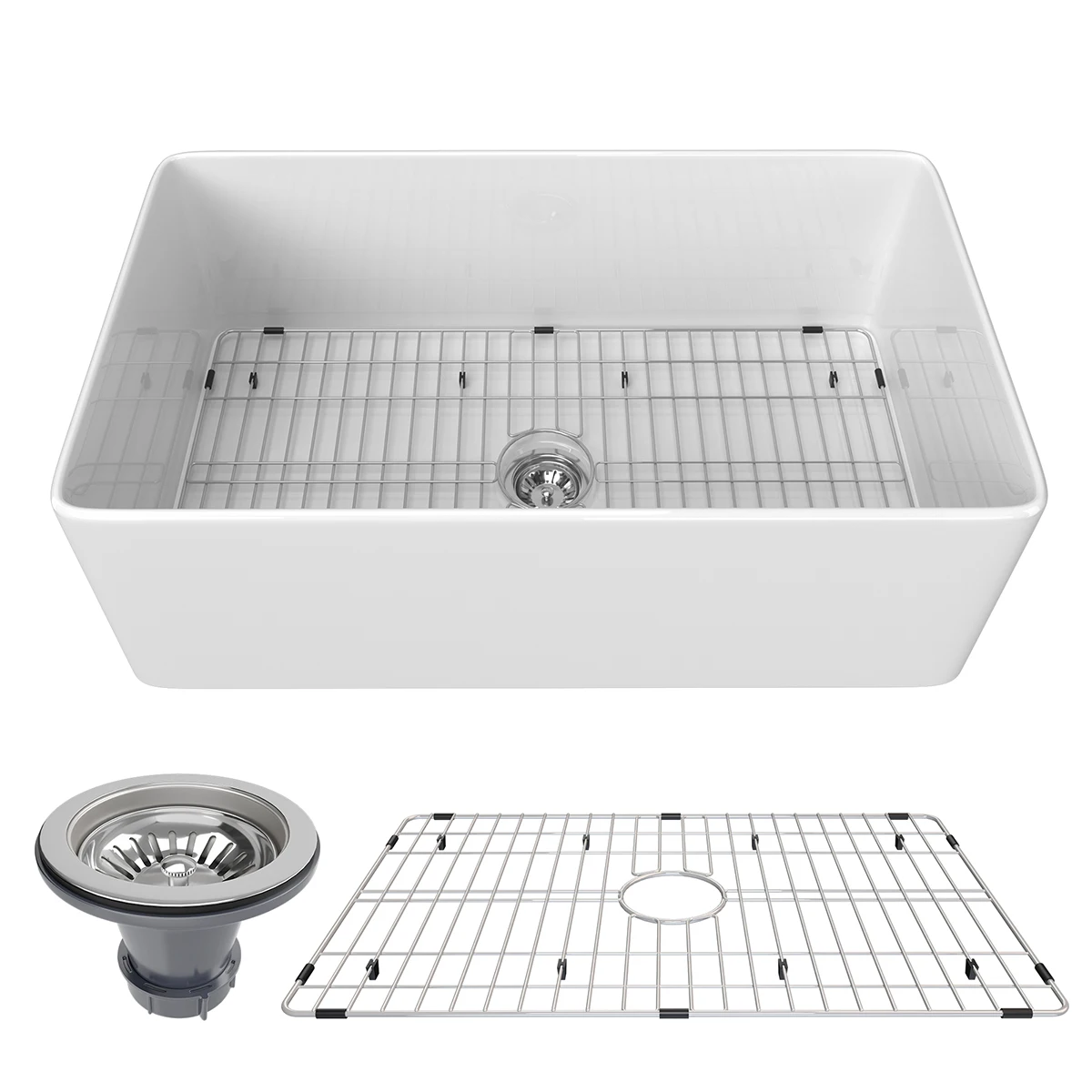36 X 18  Inch Farmhouse Sink White Rectangular Kitchen Container Farmhouse/Apron Kitchen Sink
