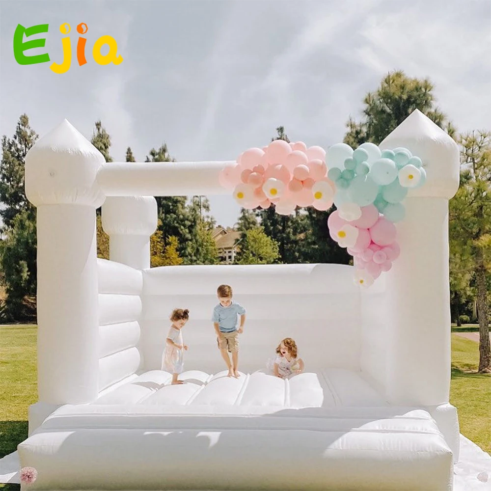 Dripshipping Air Bounce Jumping Inflatable Wedding Castle White Color Bouncy House  For Adult Kids Wedding Party Event