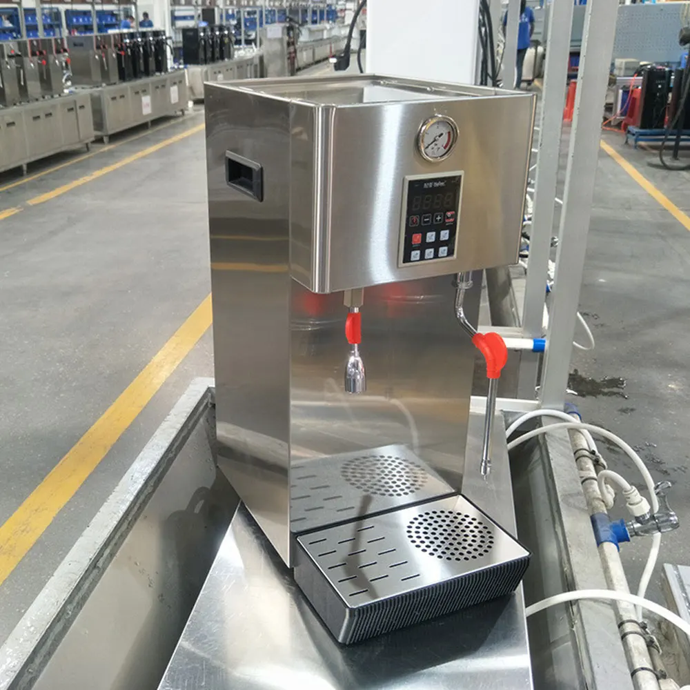 Máquina comercial totalmente automática de agua hirviendo al vapor, cubierta de leche y café, temperatura fija, máquina de espuma de leche para elaboración de té