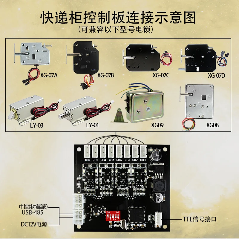 لوحة التحكم في باب خزانة سريعة 485 ، خزانة تخزين سوبر ماركت ، لوحة أم للبيع ، قفل آلة البيع