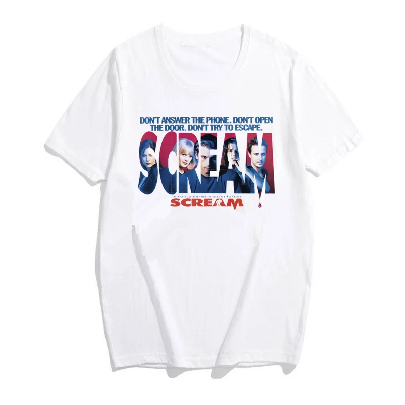 Scream Movie Women T-shirt Ghostface Horror Skeet Ulrich Loomis Comfortable T Shirts Casual Short Sleeve Top Mujer Camisetas Tee