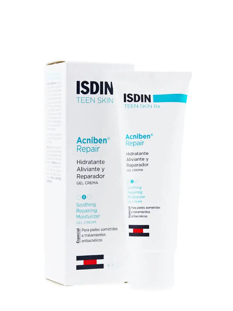 Isdin acniben rx gel moisturizer 40 ml-moisturizes, relieves and fixes skin subjected to acne treatments.