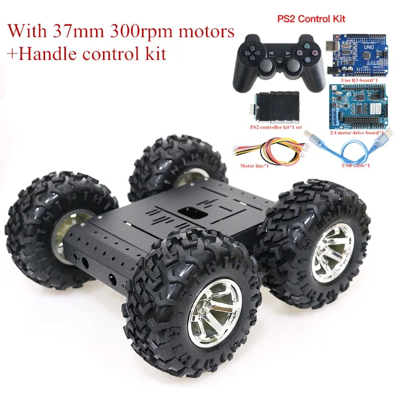 Wifi/Bluetooth/PS2 Điều Khiển 4WD Robot Thông Minh Ô Tô RC Bánh Khung Lắp Khung Xe 130Mm Cao Su Tắt Đường bánh Xe Bánh Xích Xe DIY