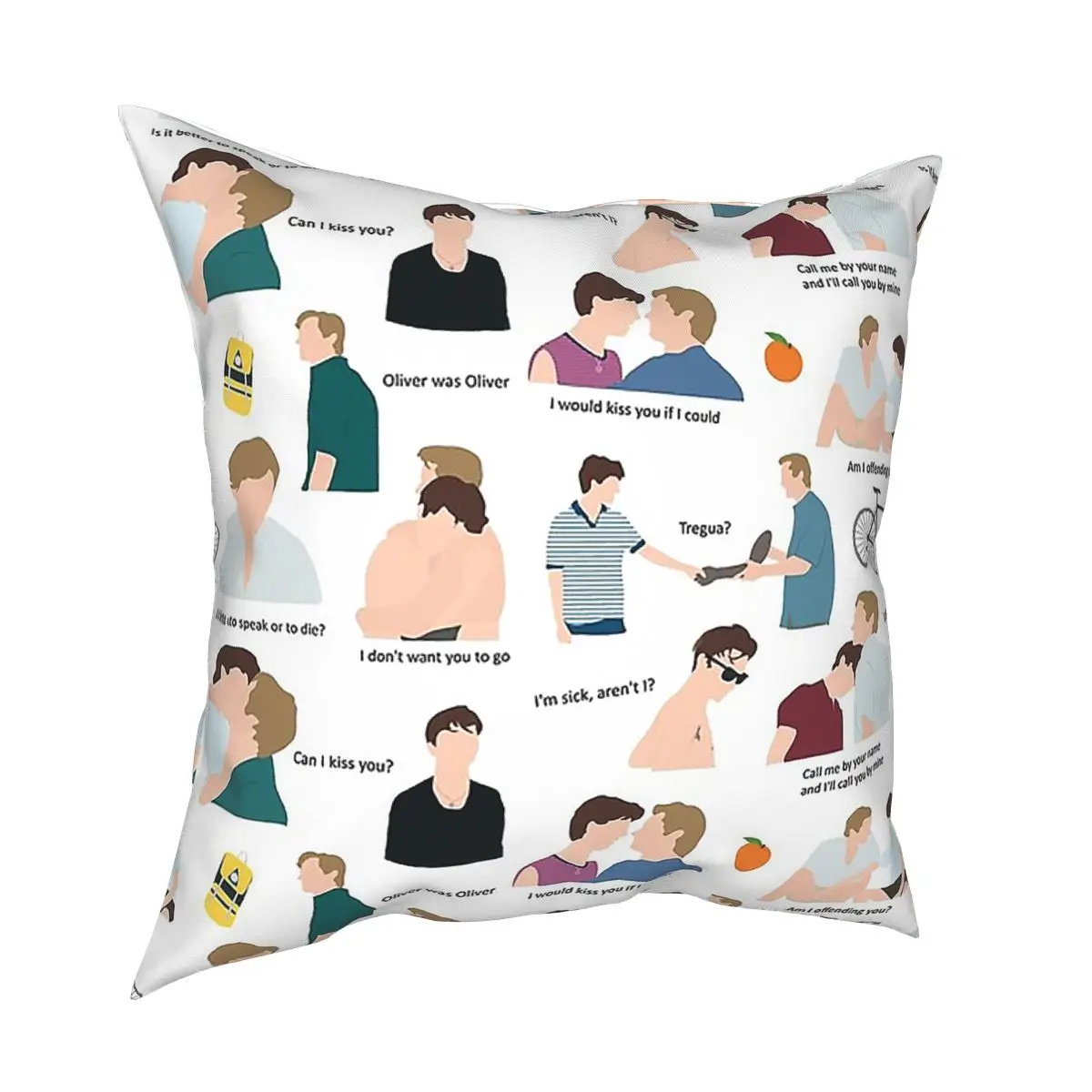 

Call Me By Your Name Quotes Pillowcover Decoration Cushion Cover Throw Pillow for Sofa Polyester Double-sided Printing Vintage