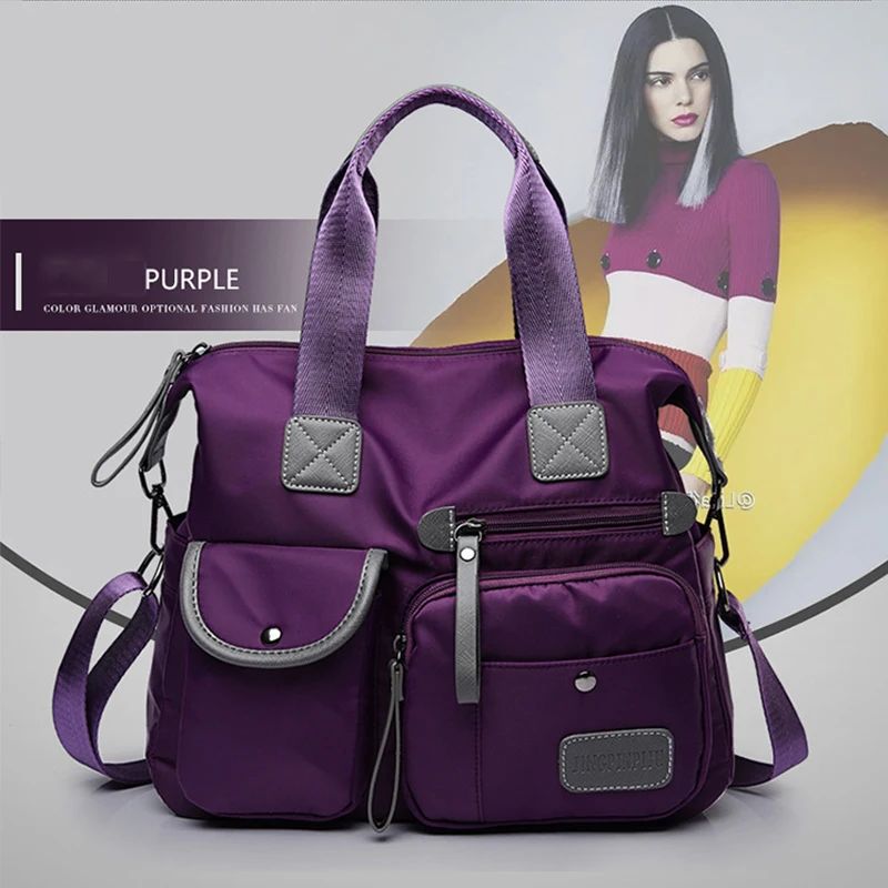 Nylon Handtasche Frauen Große Kapazität Schulter Tasche Wasserdichte Messenger Taschen Casual Dame Umhängetasche Multifunktions Shopping Totes – Detail 15