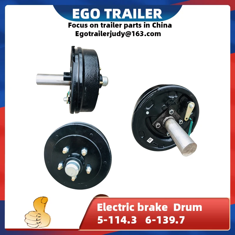 EgoTrailer 3500lbs one pair 10INCH trailer ELECTRIC BRAKE drum HALF AXLE  shaft trailer hub 5-114.3 6-139.7