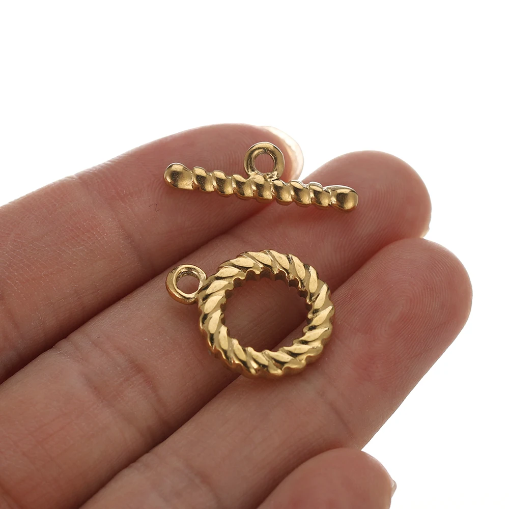 4 Sets Edelstahl-Drehverschluss mit Kordel für DIY-Schmuckherstellung, Bastelarbeiten, Halsketten, Haken, Verbindungsstücke, Handwerkszubehör – Detail 3