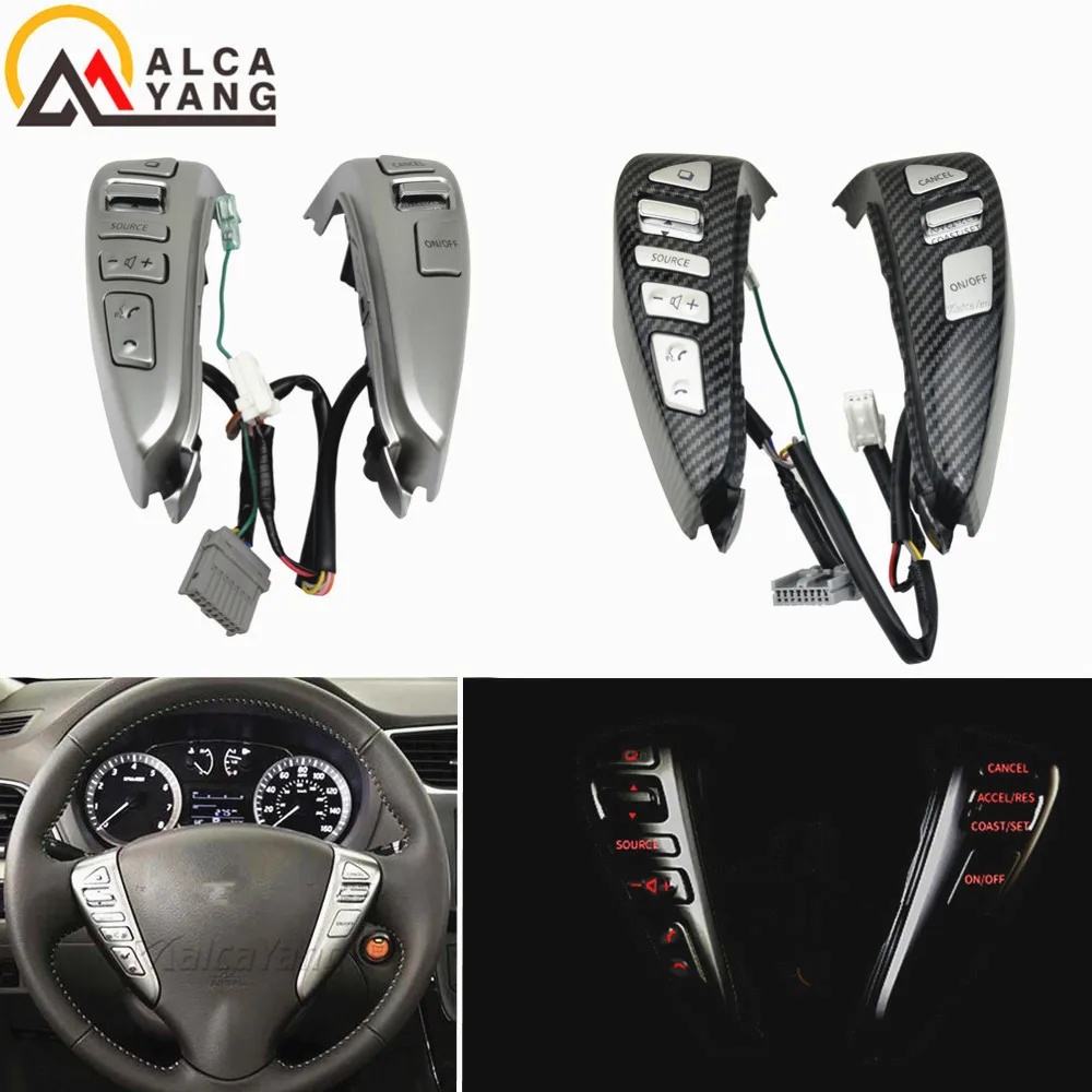 car styling Steering Wheel Cruise Control Bluetooth Switches For NISSAN TIIDA SENTRA SUNNY Livina ALMERA