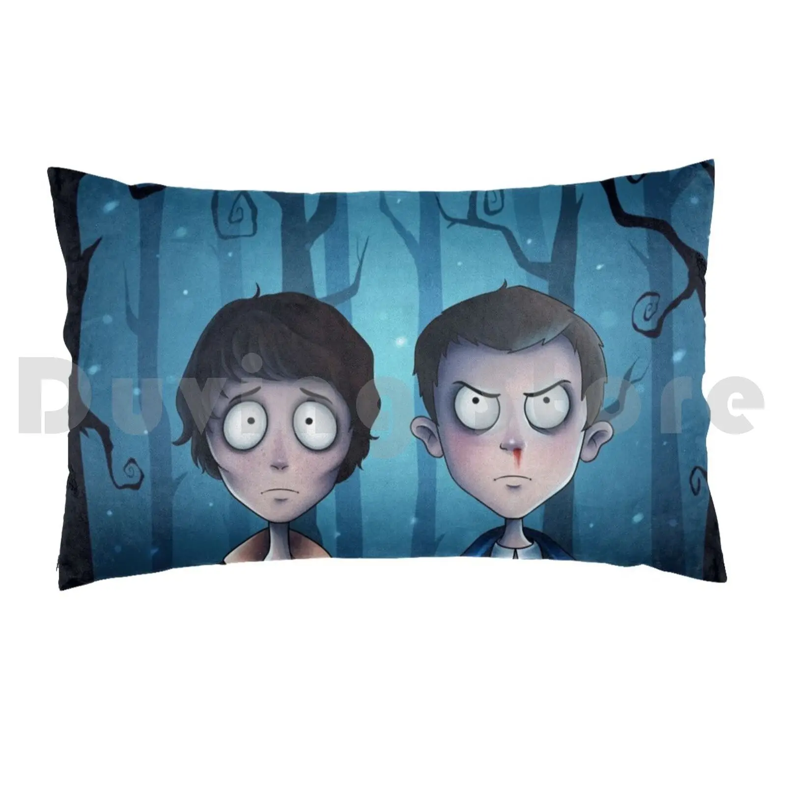 Mike And Eleven Pillow Case Printed 50x75 Mike Eleven Mileven Mike Wheeler Jane Hopper Hawkings Tim Burton