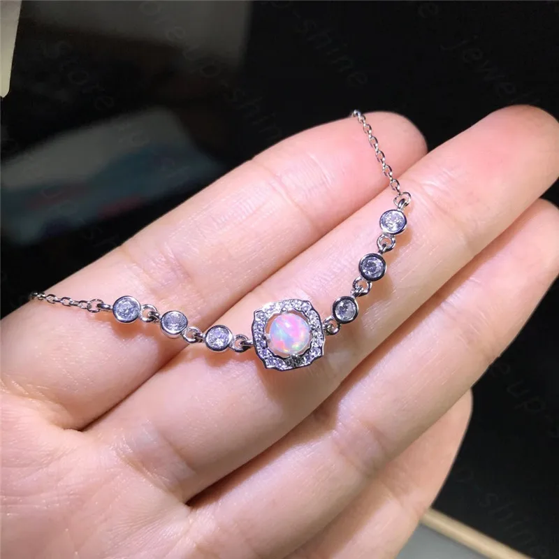 

Summer new style 925 silver inlaid natural opal bracelet, women's bracelet, fine inlaid, luxurious atmosphere