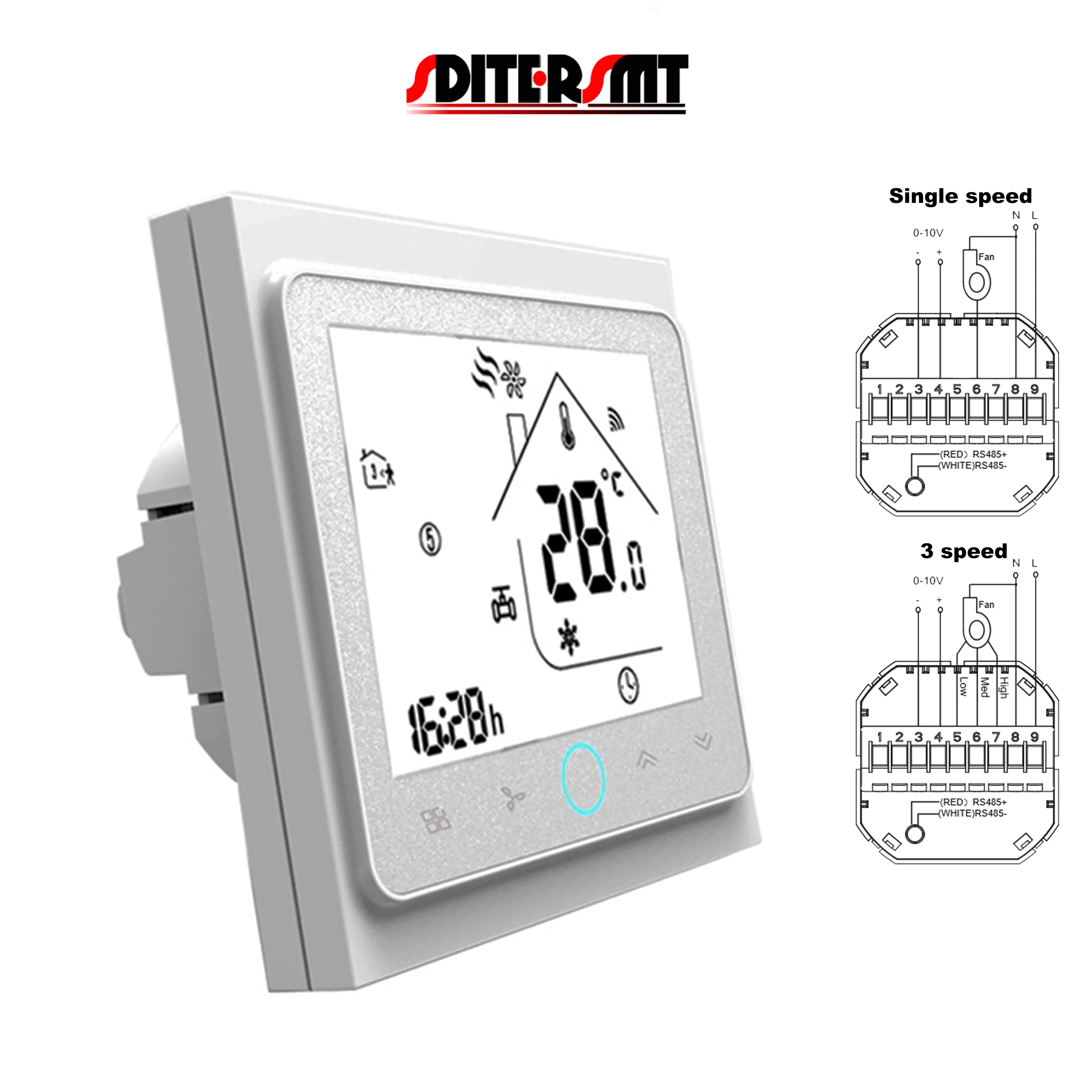 Termostato de calor proporcional, 24v 95-240v, rs485 0-10v válvula de calor para 1, 3 ou 3 engrenagens de controle de temperatura aplicável, transformação