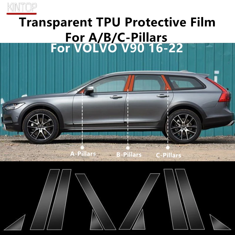 

For VOLVO V90 16-22 A/B/C-Pillars Transparent TPU Protective Film Anti-scratch Repair Film Accessories Refit