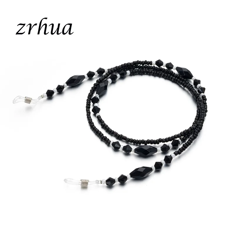 

Fashion Women Eyeglass Chains Black Acrylic Beads Chains Anti-slip Eyewear Cord Holder Neck Strap Reading Glasses Rope Wholesale