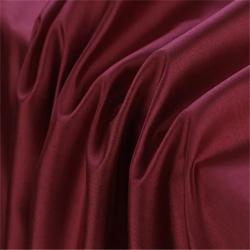 Organic Silk Blend Wool Satin Luxury Fabric for High Fashion Women Clothes Coat in Solid Color