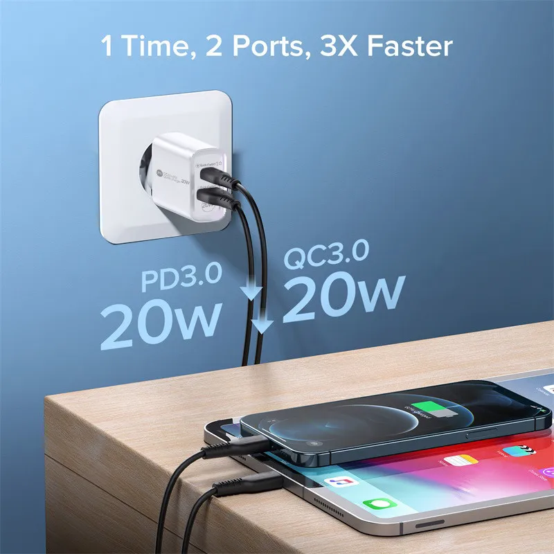 PD 20W USB Type C Charger Quick Charge 3.0 Mobile Phone Charger for iPhone Samsung Xiaomi Fast Wall Chargers usb c power adapter