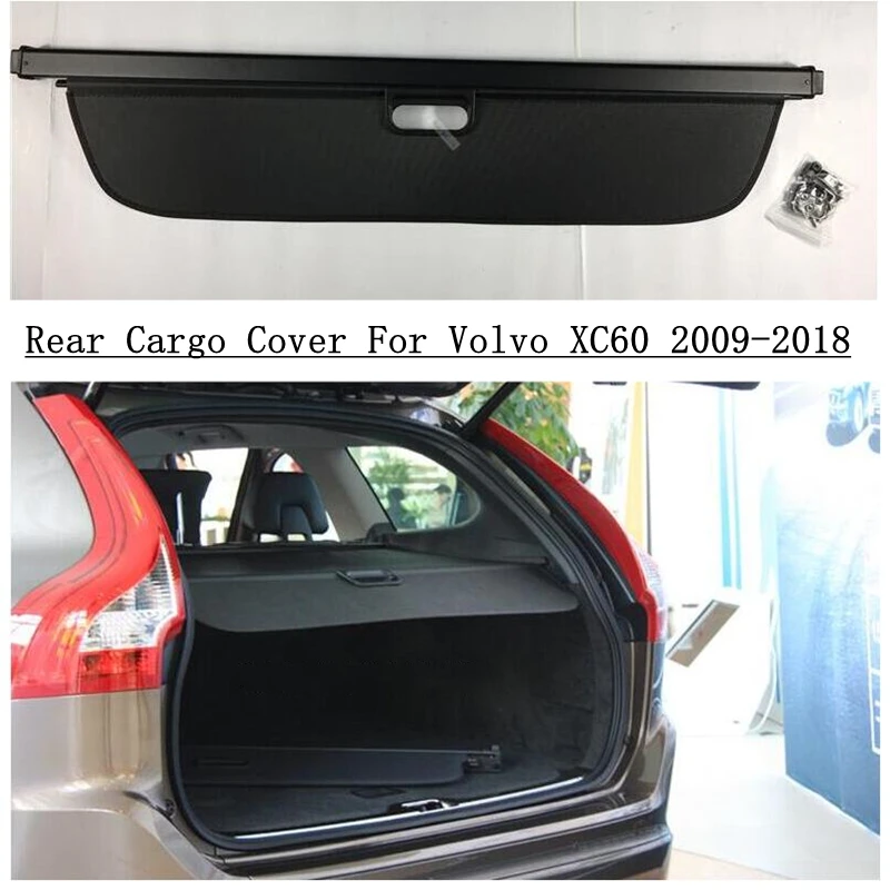 

Для Volvo XC60 2009-2018 задняя грузовая крышка перегородка занавеска экран затеняющий багажник защитный щит автомобильные аксессуары черный бежевый